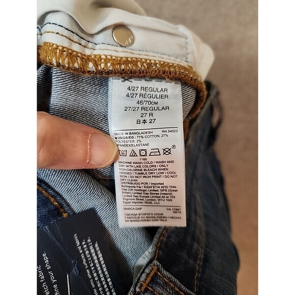 Gap Legging Skimmer Jeans Womens 4 27 Blue Distressed Raw Hem Stretch NEW - Picture 12 of 13